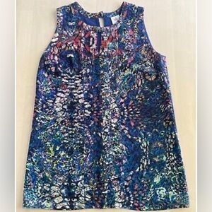 Cabi Multicolor Keyhole Sleeveless Tank Top Blouse XS